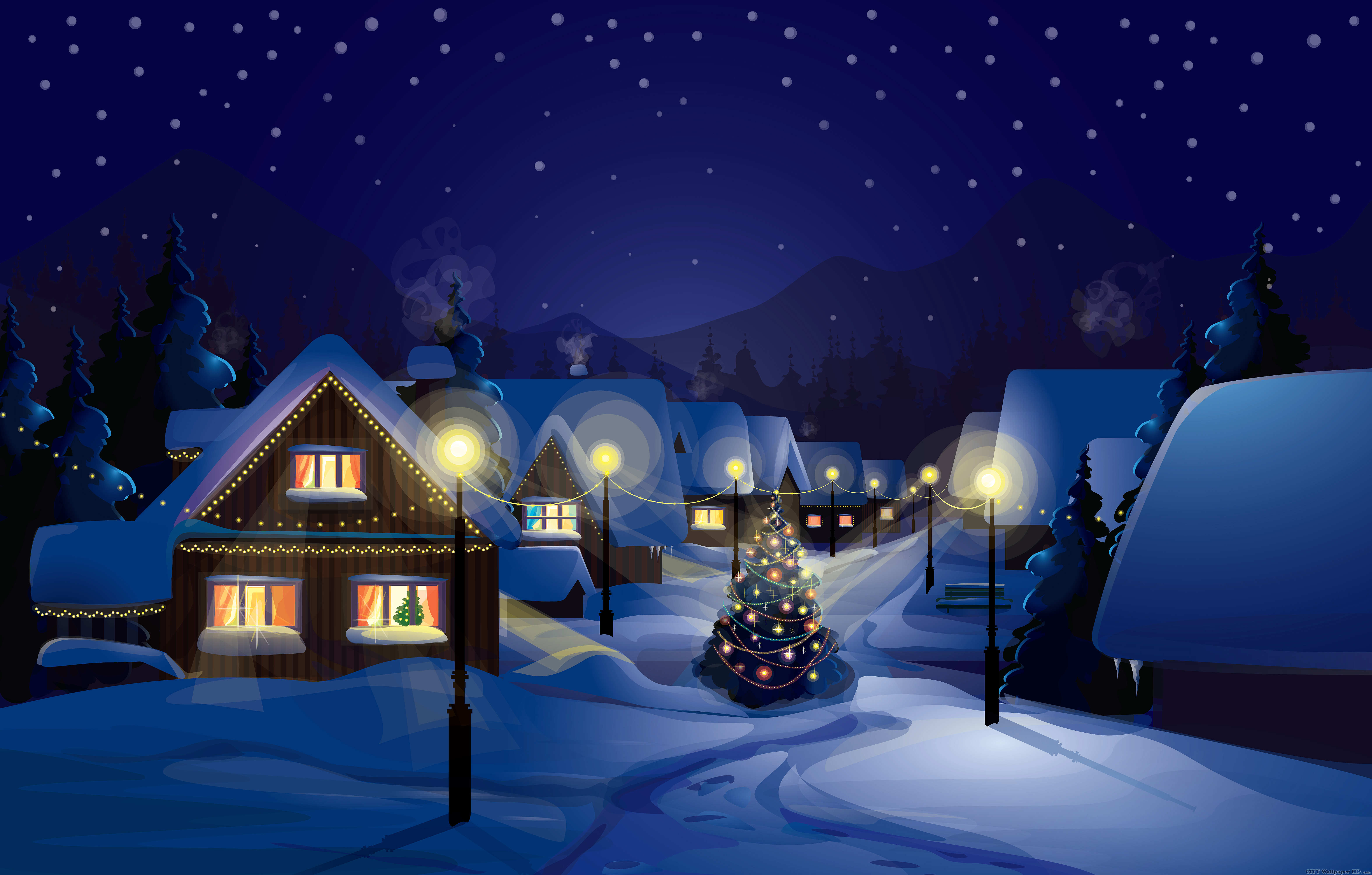 A Dreamy Christmas Night Wallpapers