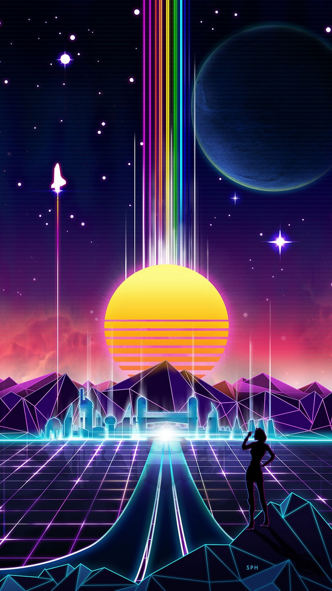 A Glitchy Retro Wave Sunrise Wallpapers