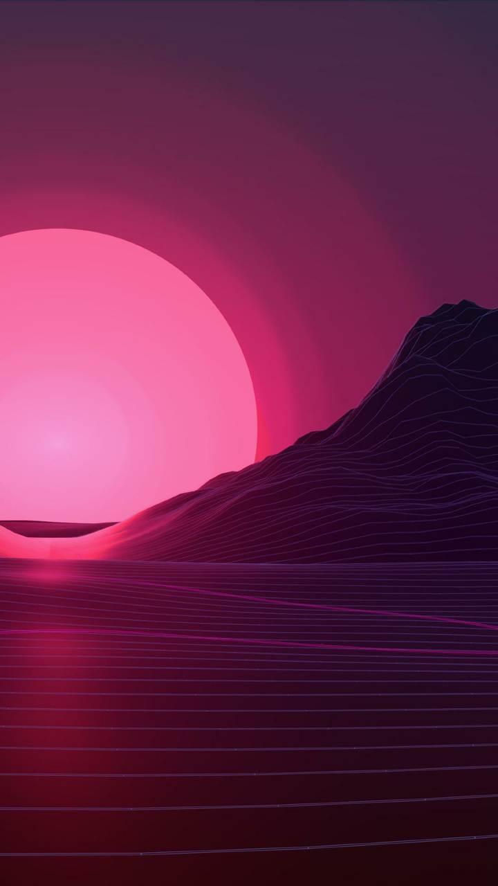 A Glitchy Retro Wave Sunrise Wallpapers