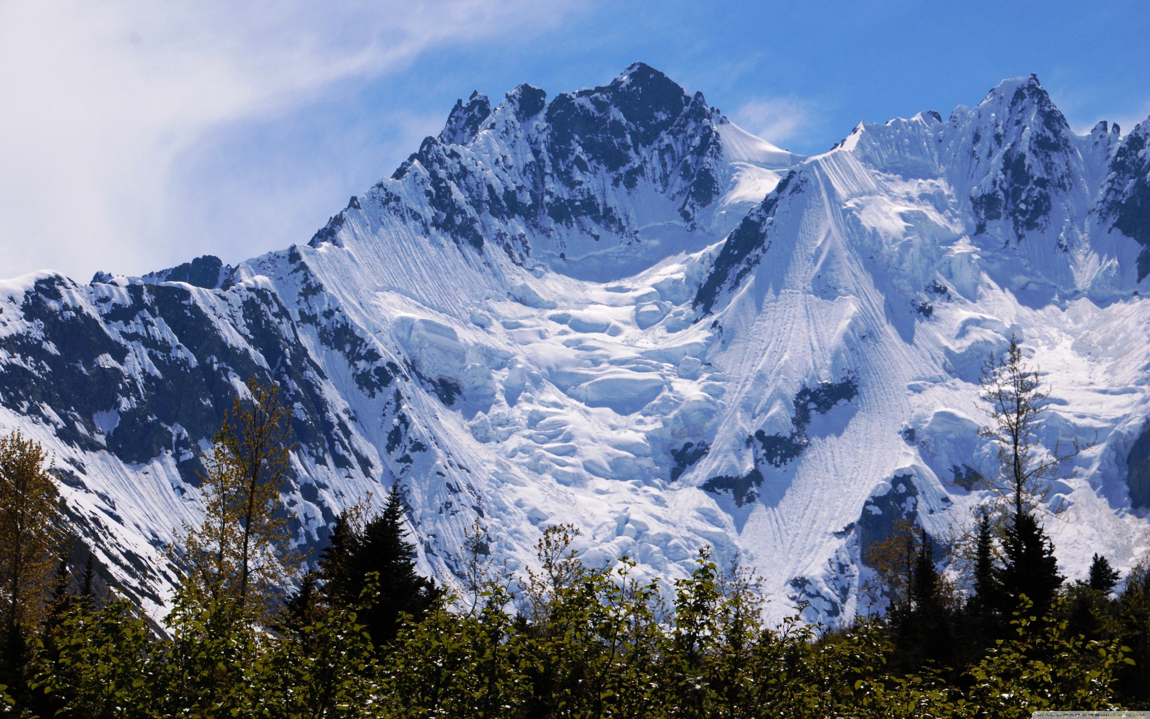 A Mountain Covered In Snow Wallpapers