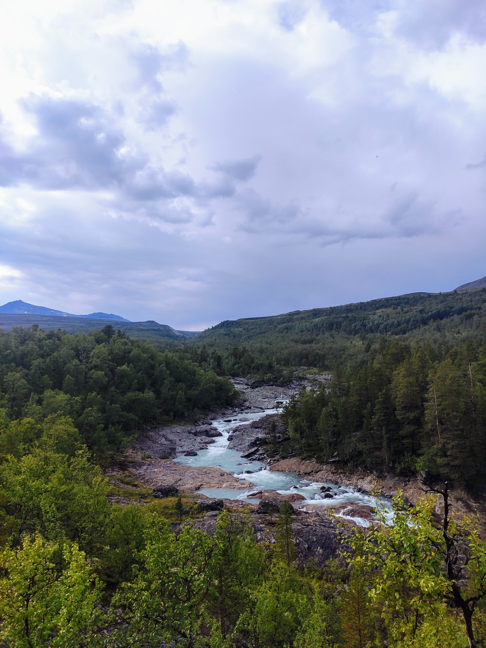 Adirondack Mountains River Clouds Trees Wallpapers