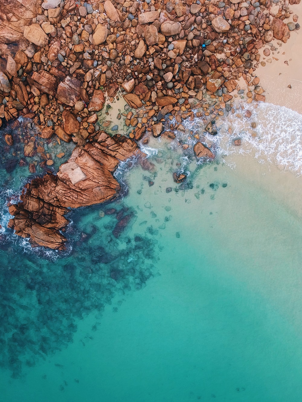 Aerial Beach Rock View Wallpapers