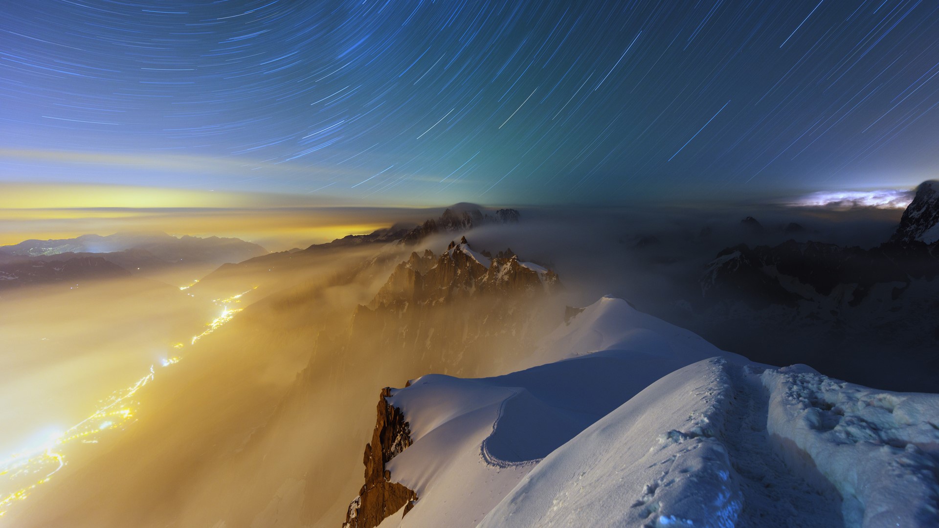 Alone Staring At Star Trail Wallpapers