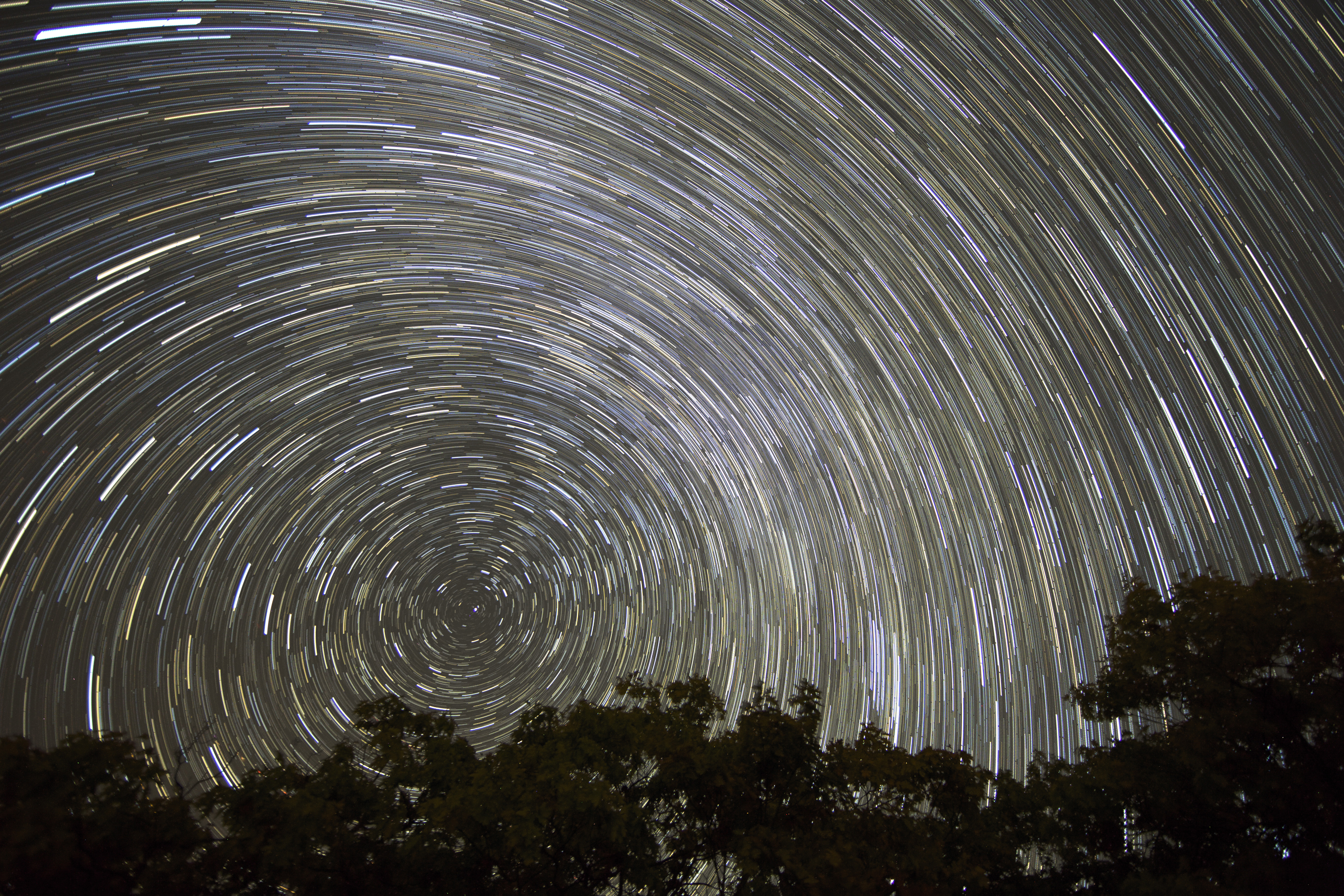 Alone Staring At Star Trail Wallpapers