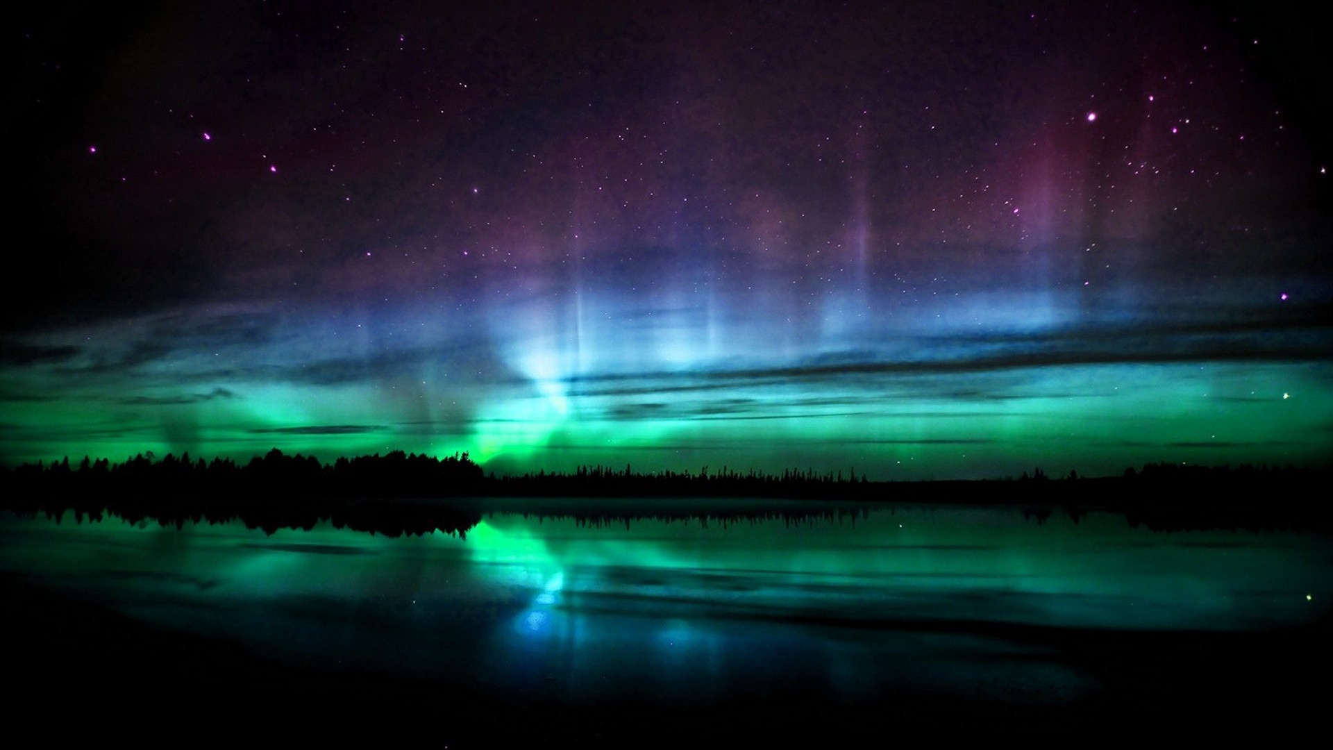 Alone Watching Aurora Borealis Wallpapers