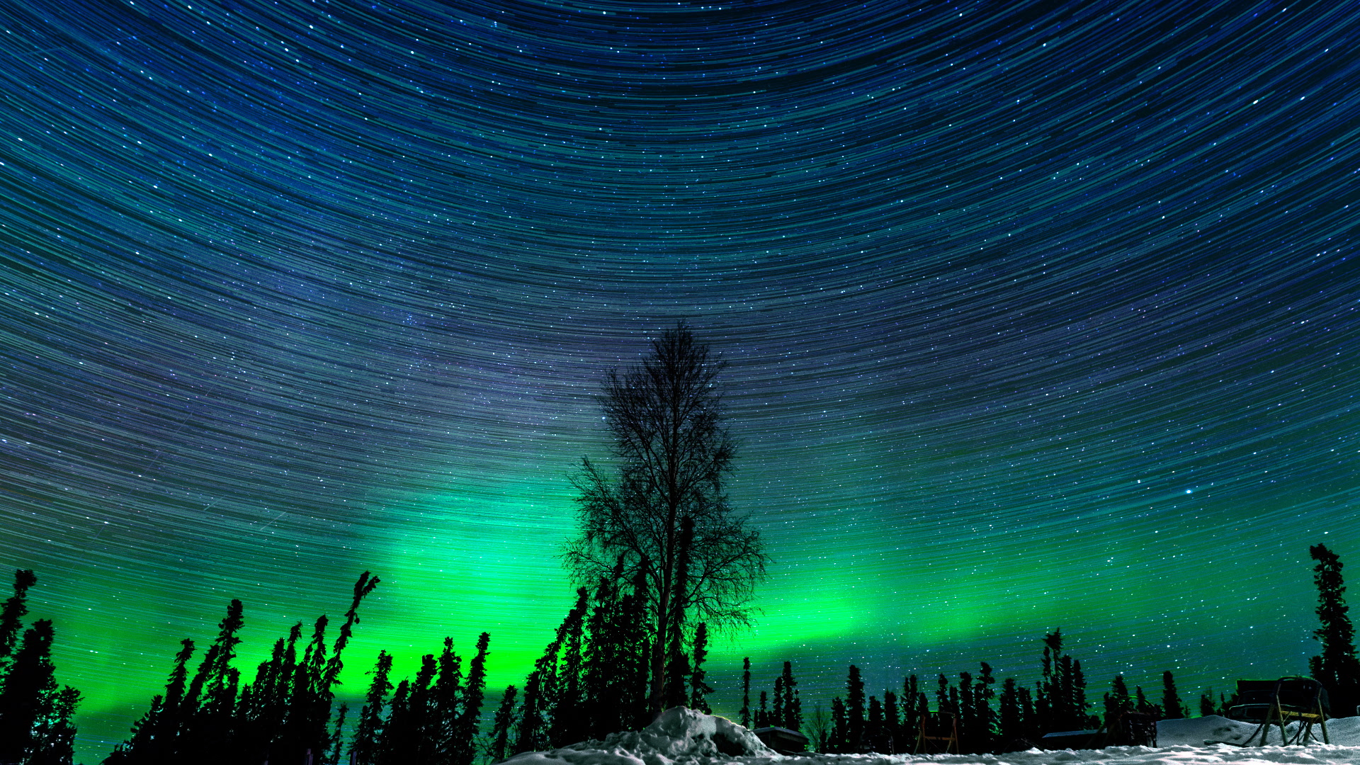 Alone Watching Aurora Borealis Wallpapers