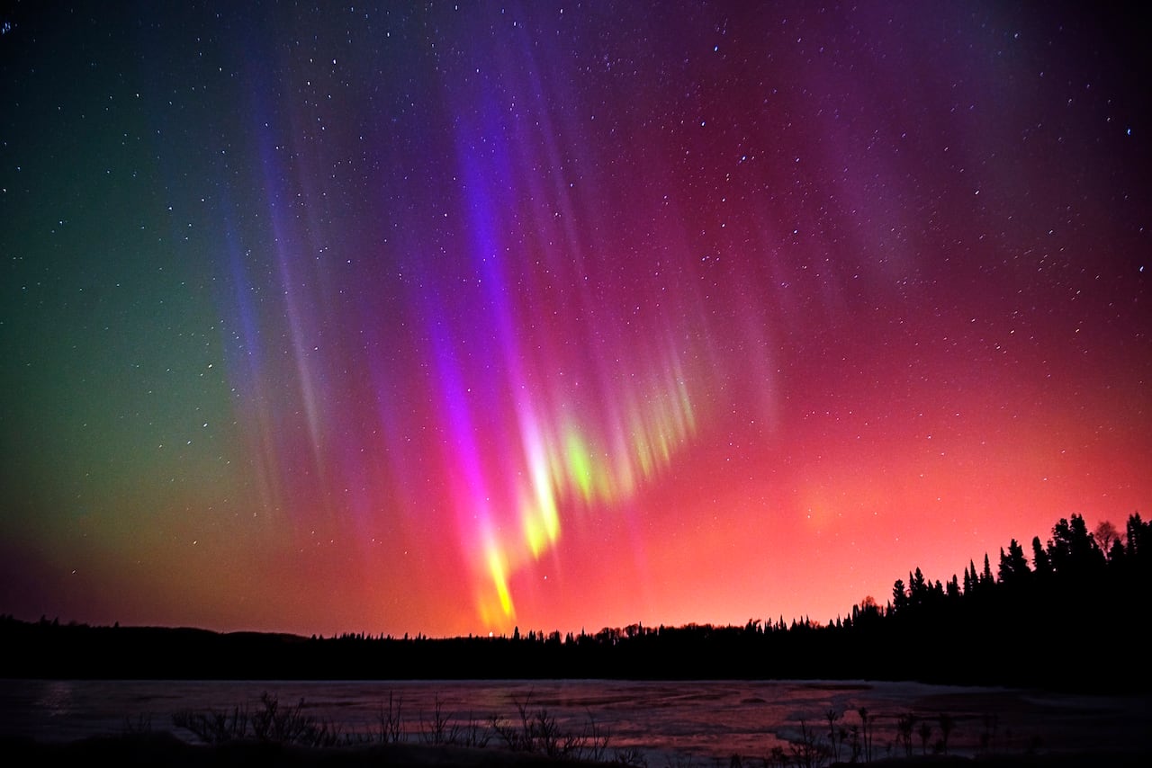 Alone Watching Aurora Borealis Wallpapers