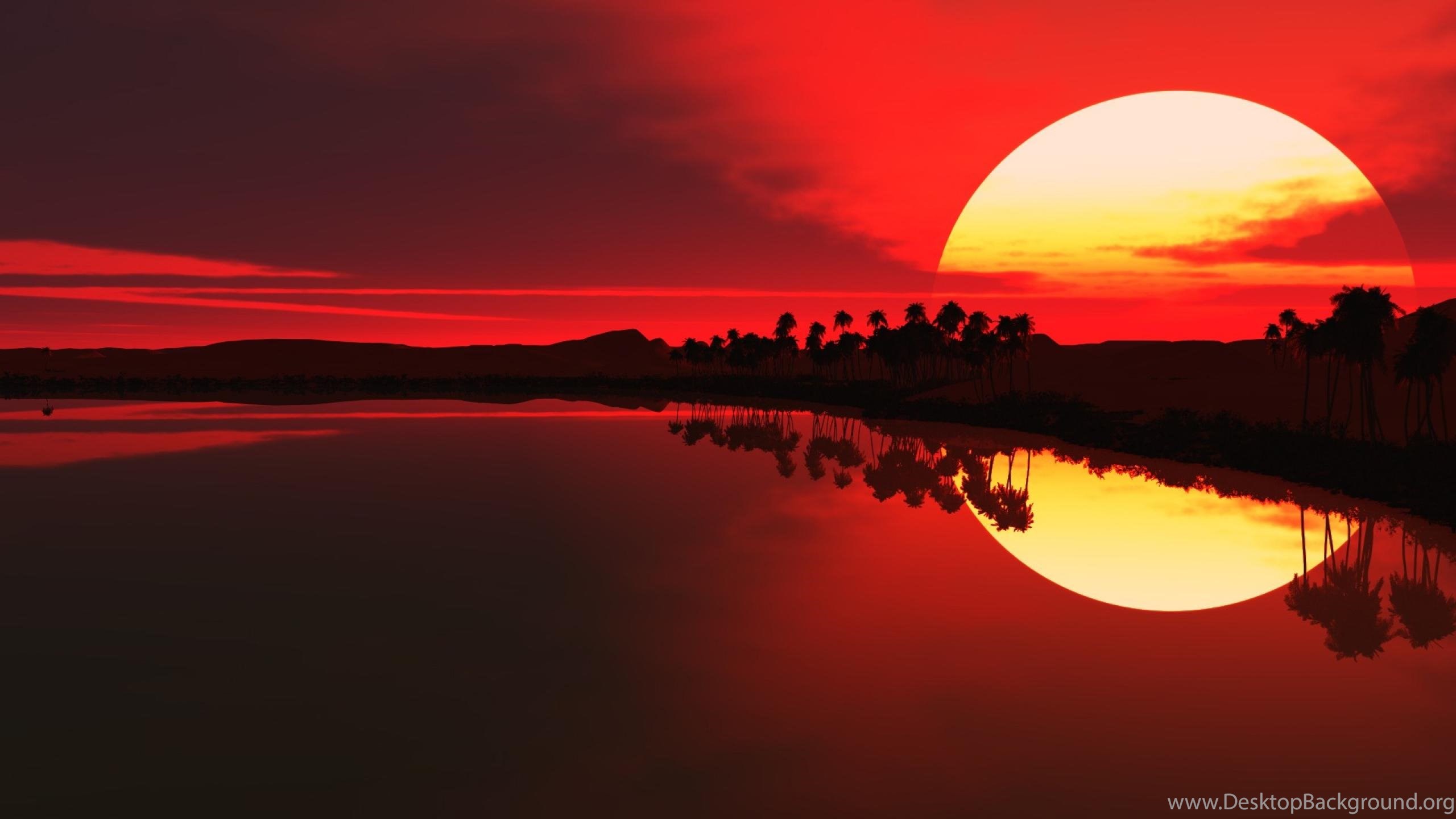 Amazing Sunset Over Lake 8K Wallpapers