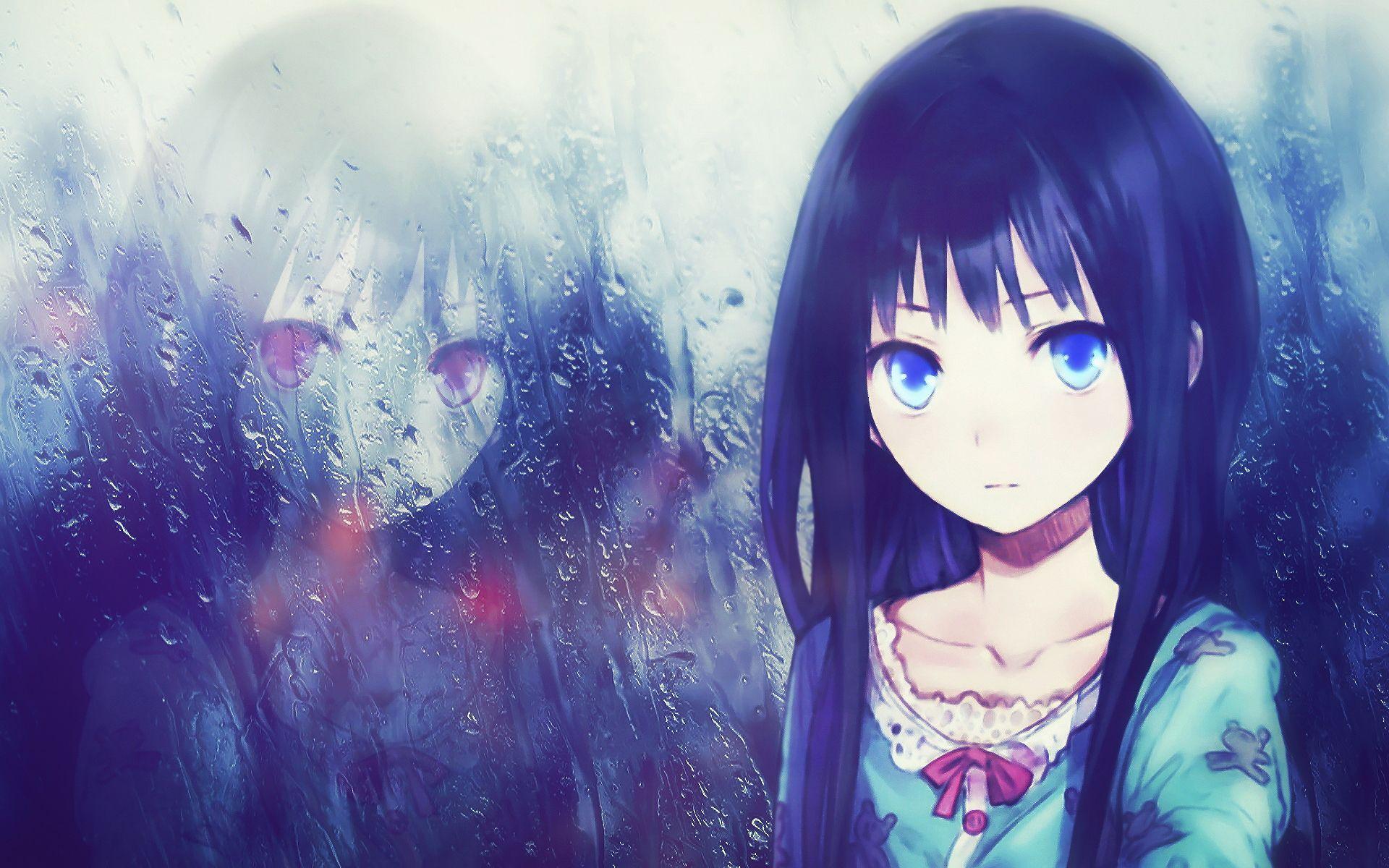 Anime Girl Standing Alone In Snow Wallpapers