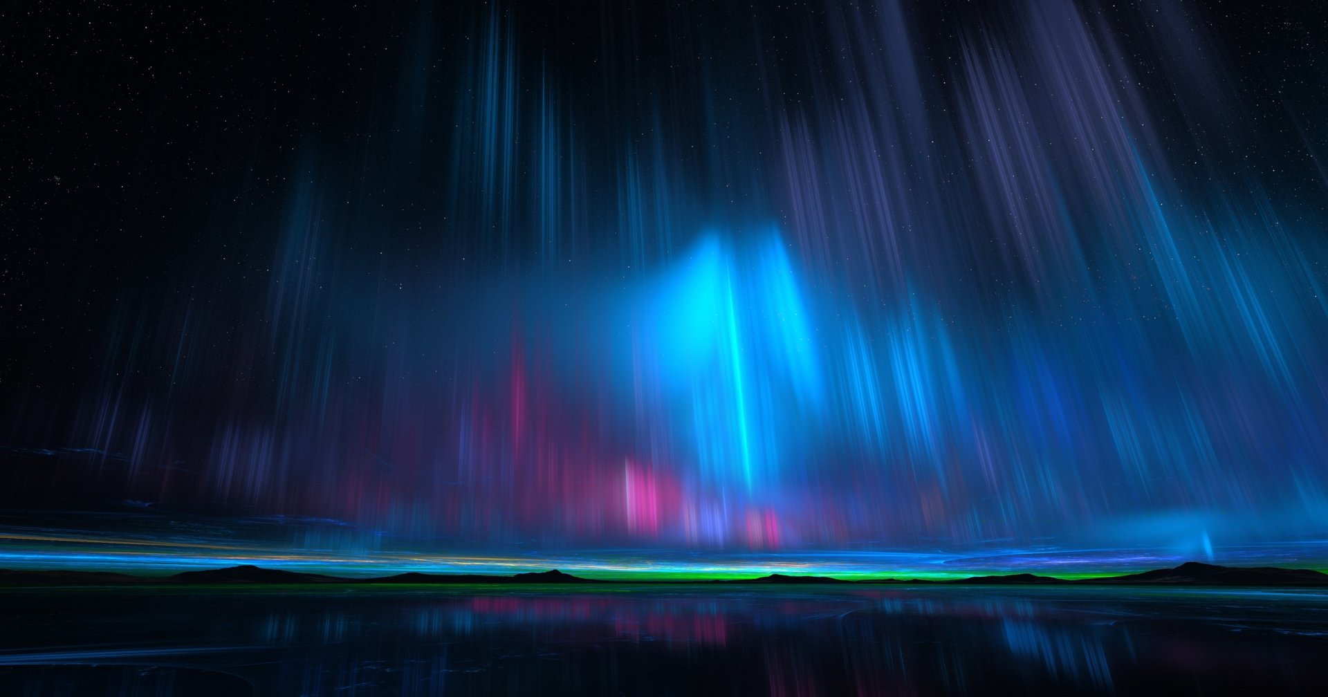 Aurora Borealis Hd Night Reflection Wallpapers