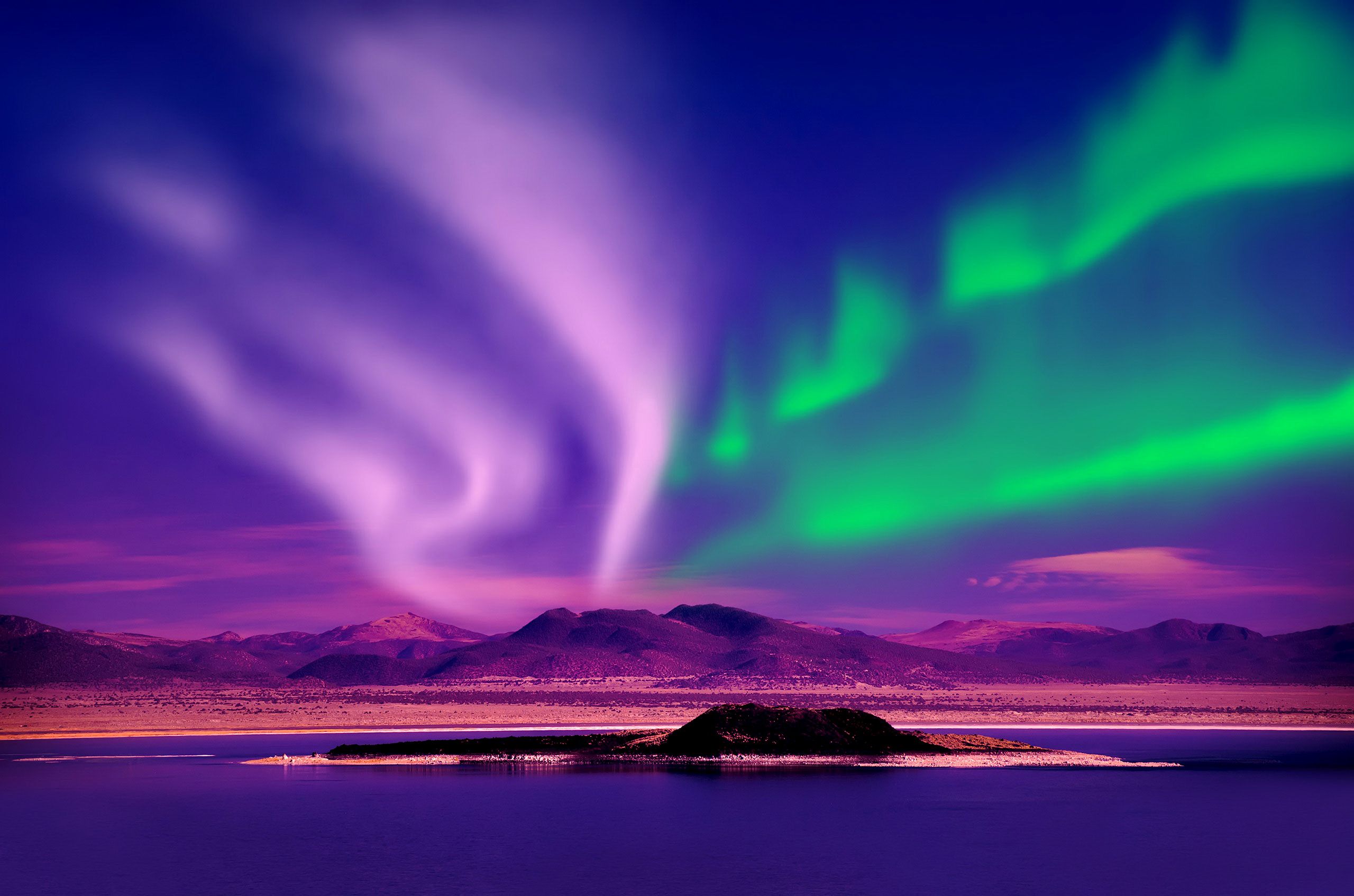 Aurora Borealis Hd Night Reflection Wallpapers