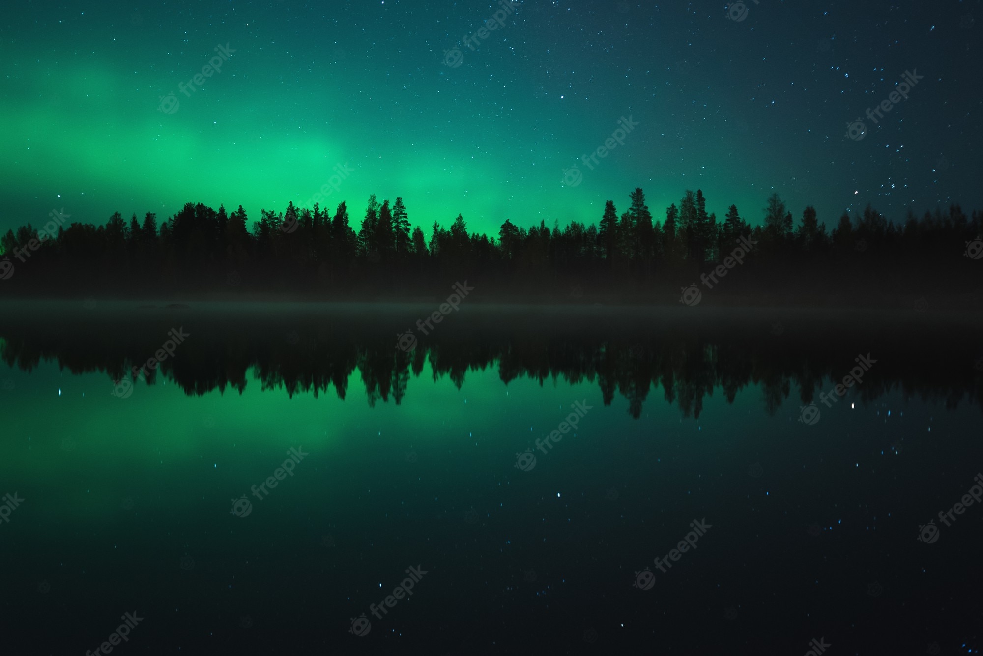 Aurora Borealis Hd Night Reflection Wallpapers