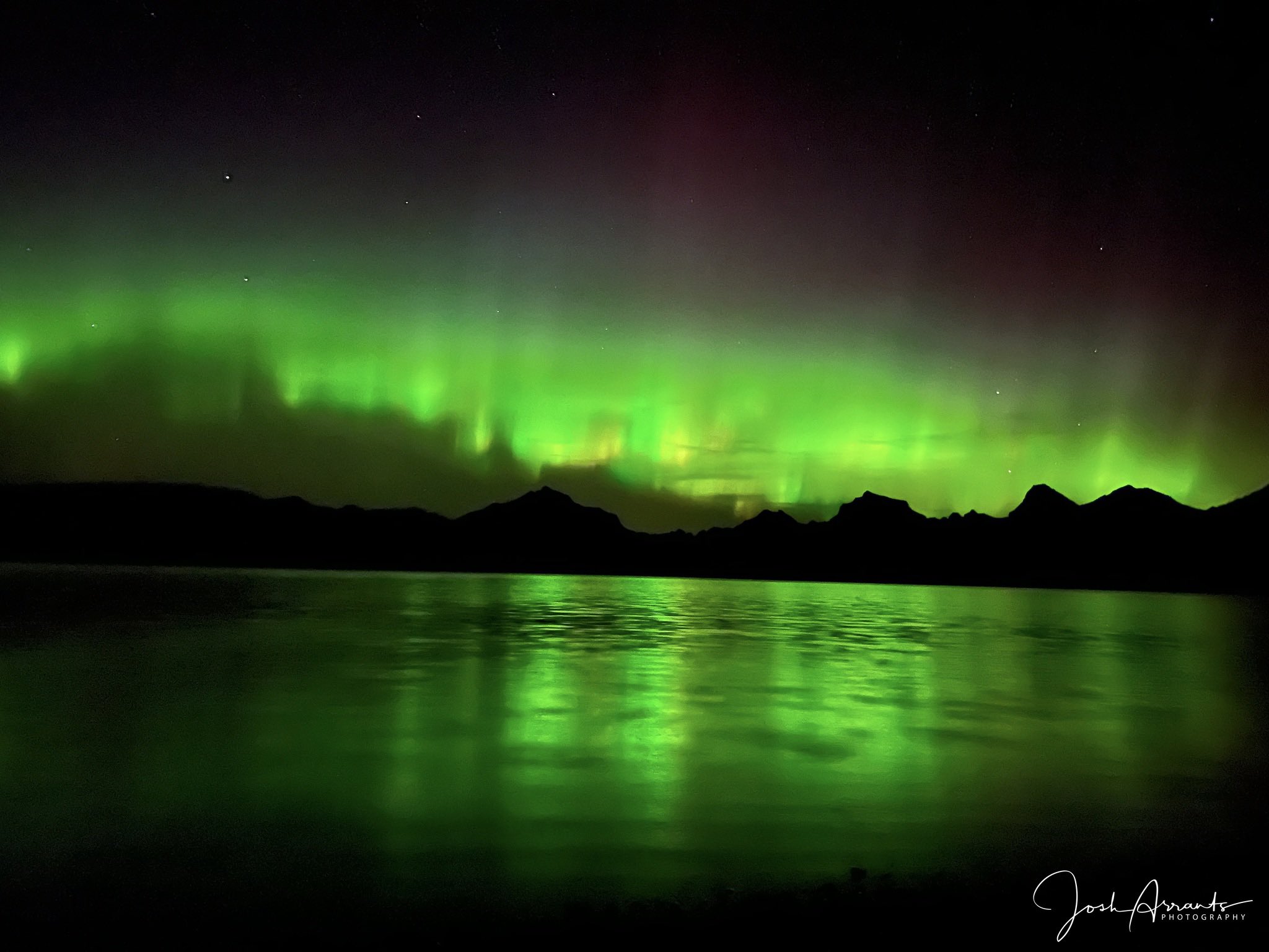 Aurora Borealis Northern Lights Over Mountain Lake Wallpapers