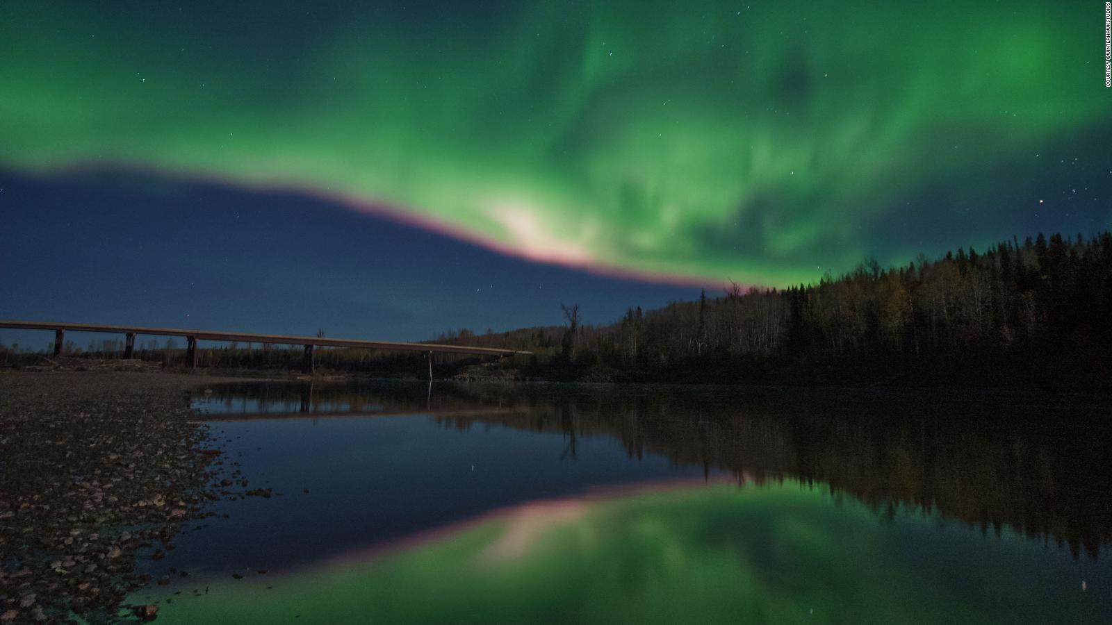 Aurora Borealis Reflection Over River Wallpapers