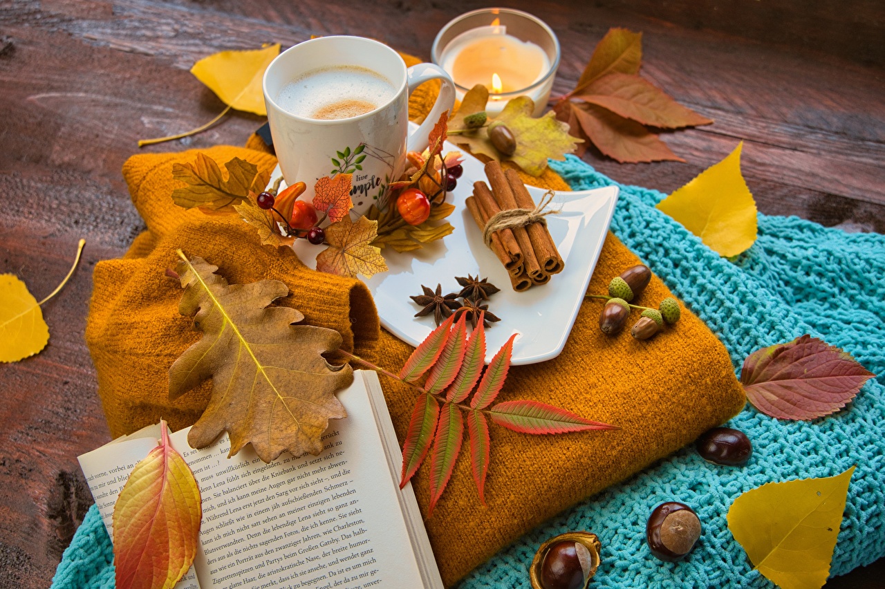 Autumn Coffee Books Wallpapers