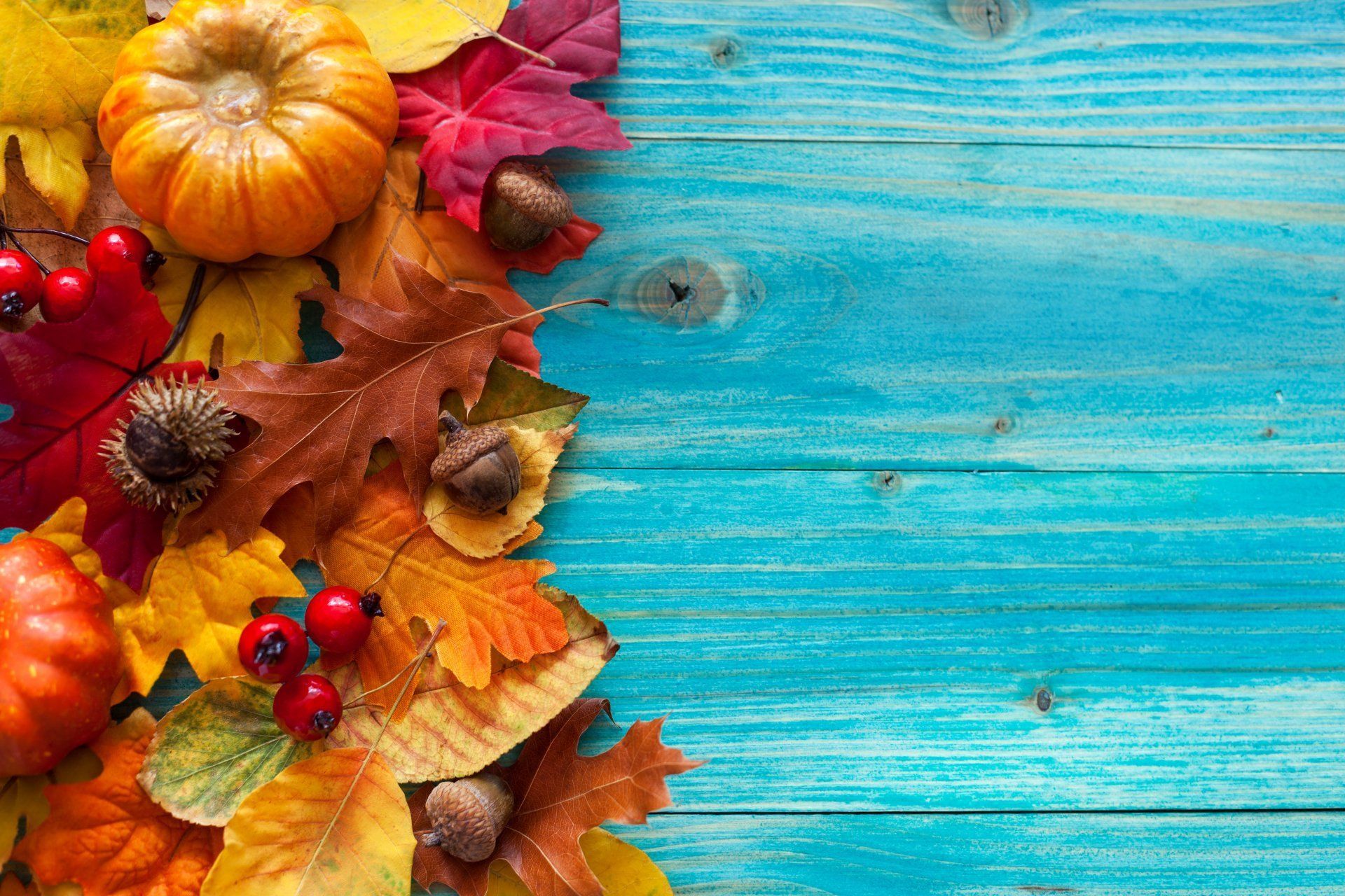 Autumn Leaves With Pumpkins Wallpapers