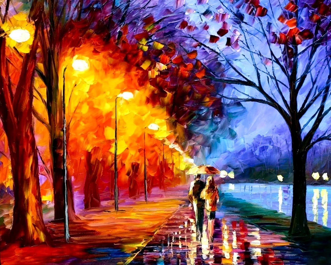 Autumn Season In Painting Wallpapers