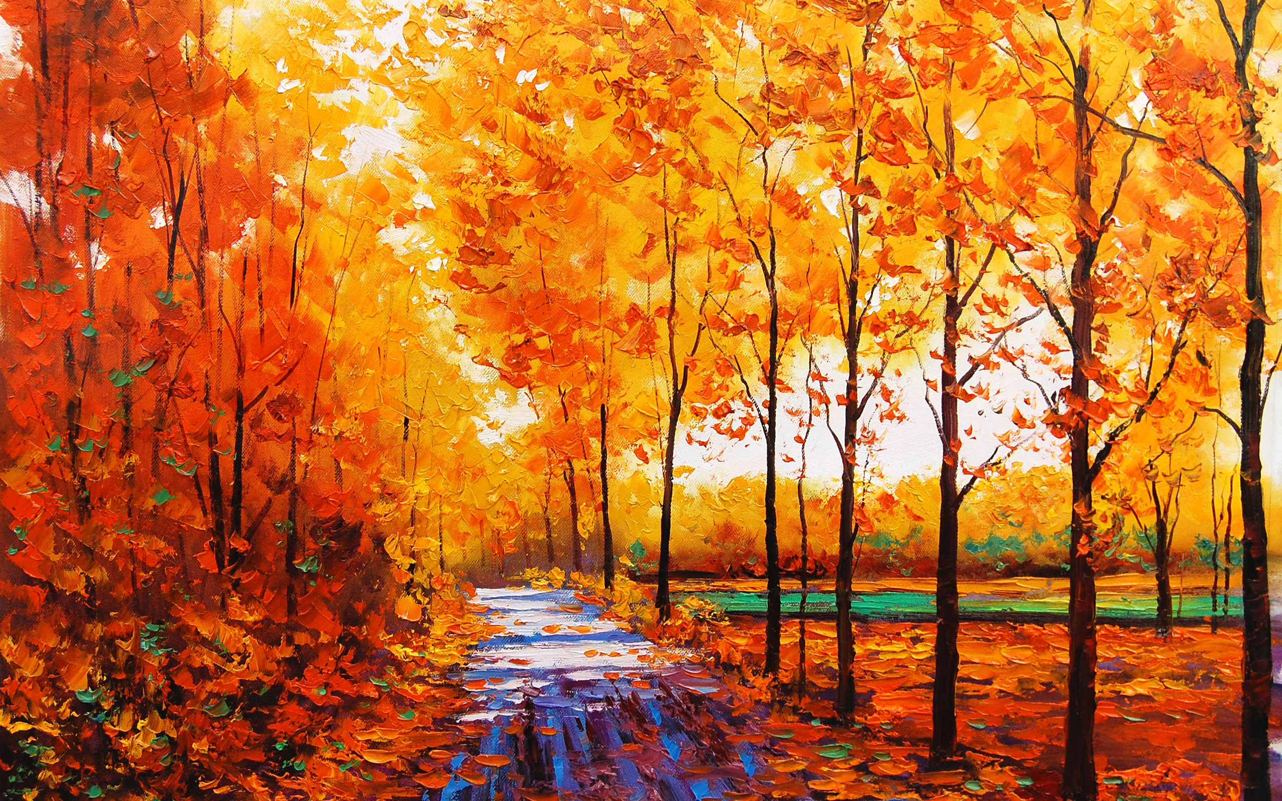 Autumn Season In Painting Wallpapers