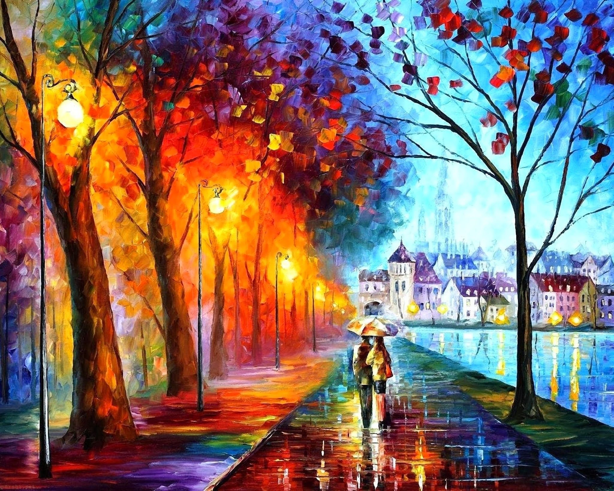 Autumn Season In Painting Wallpapers