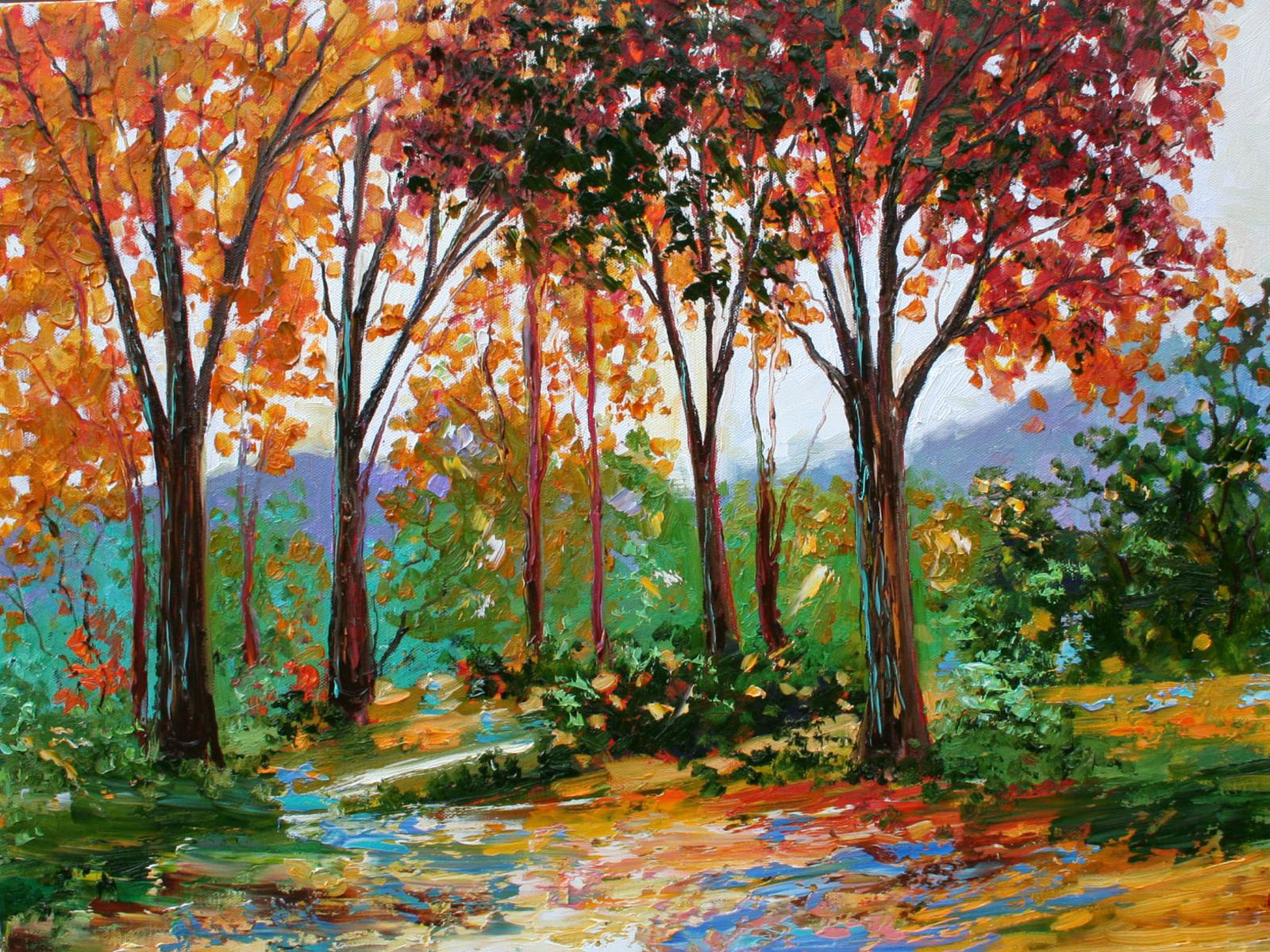 Autumn Season In Painting Wallpapers