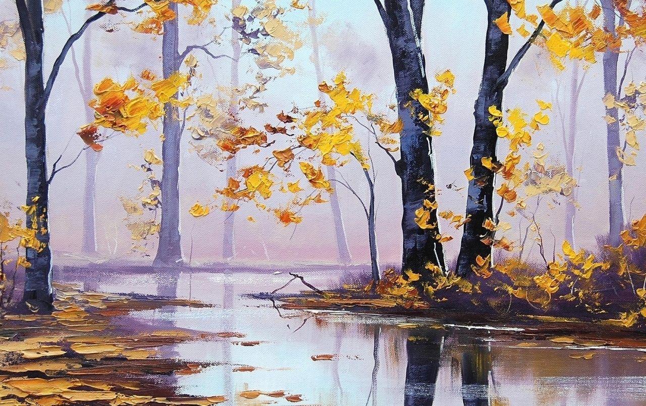 Autumn Season In Painting Wallpapers