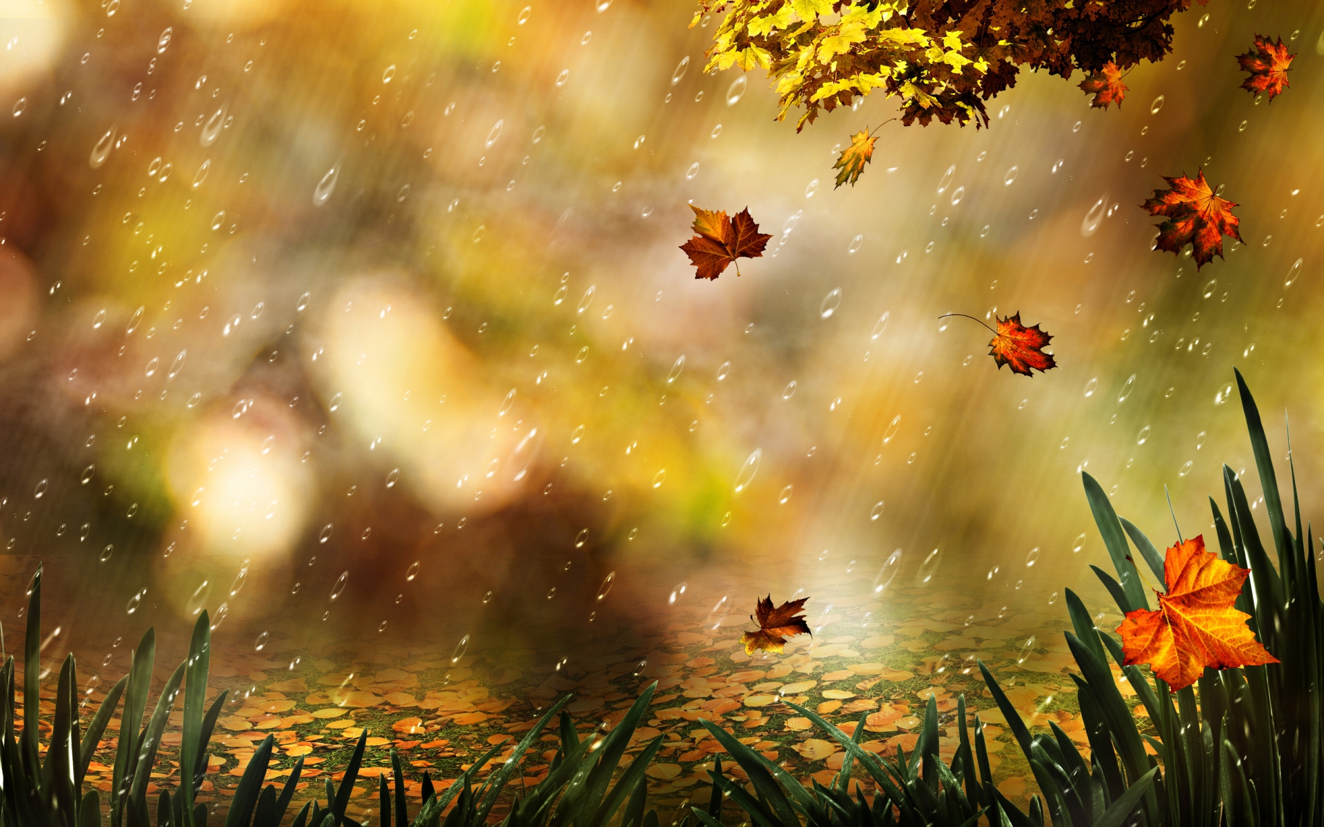 Autumn Season In Painting Wallpapers