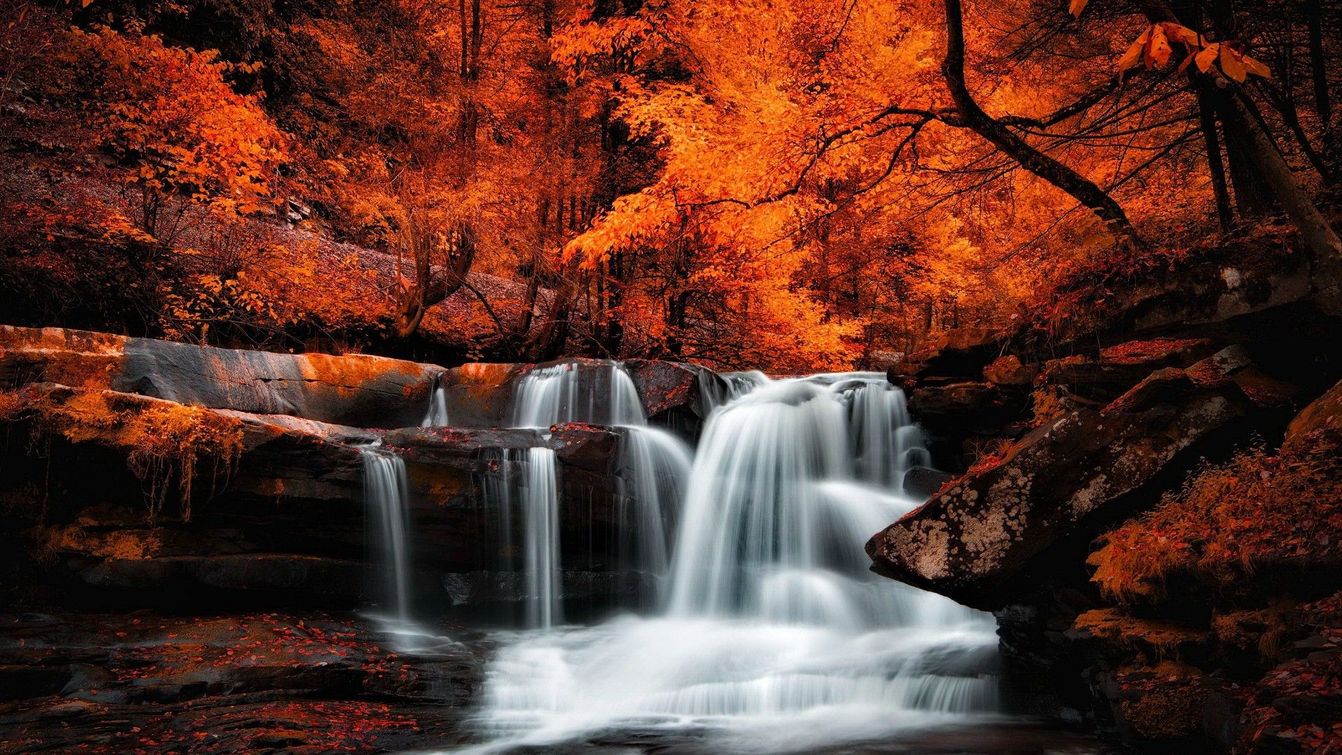 Autumn Waterfall Wallpapers