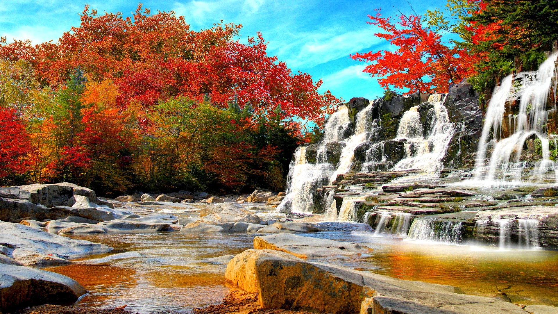 Autumn Waterfall Wallpapers