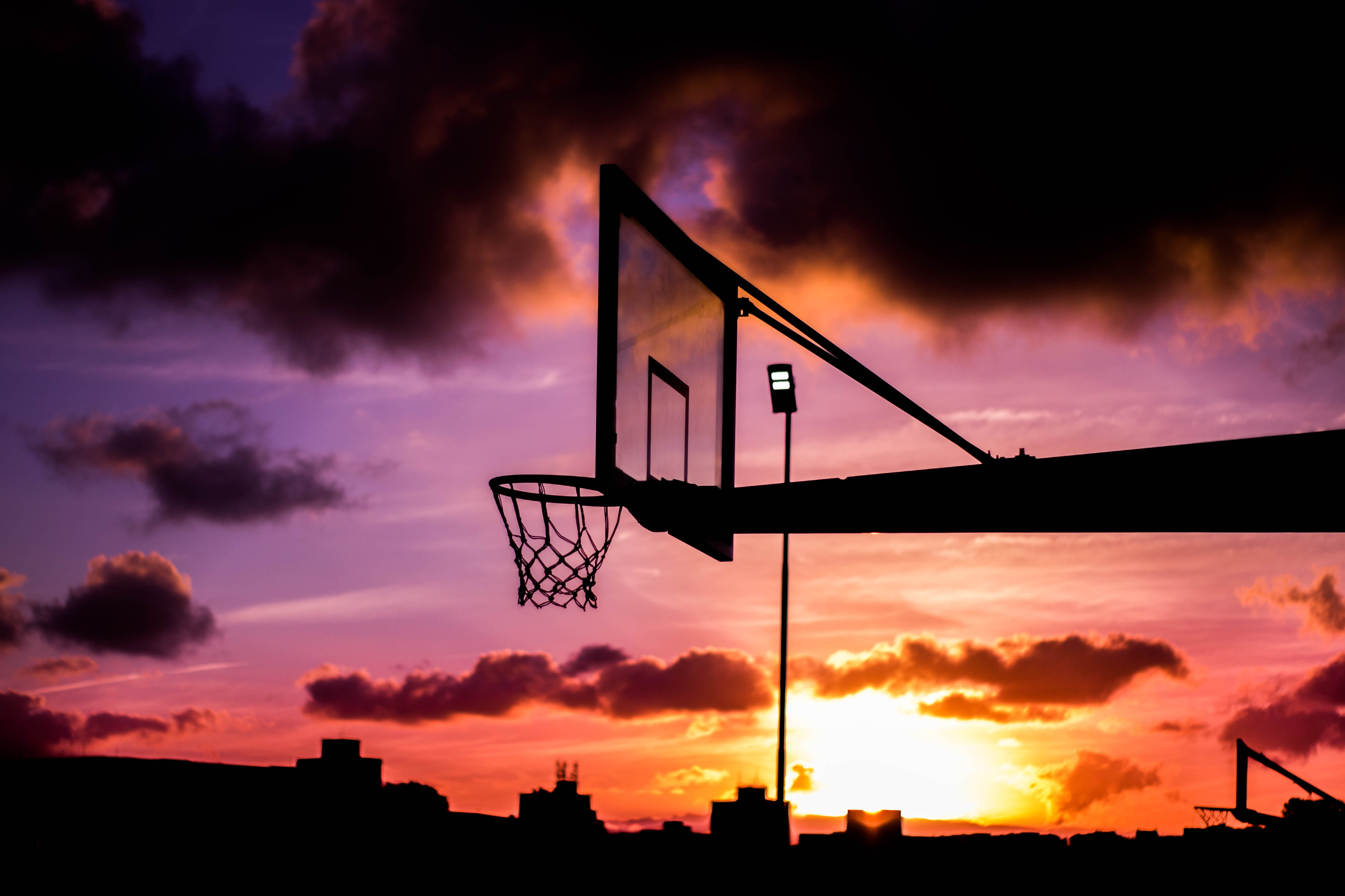 Basketball Court Sunset Wallpapers