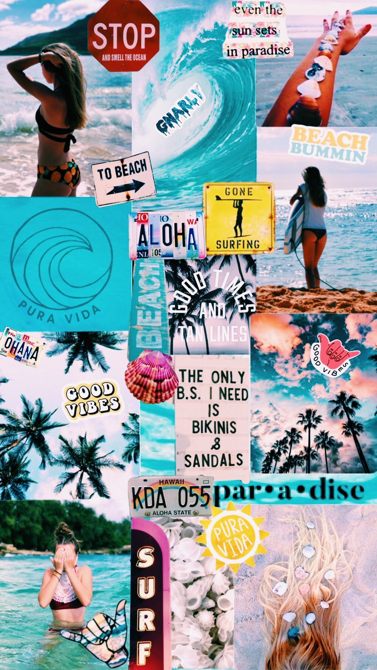 Beach Aesthetic Collage Wallpapers