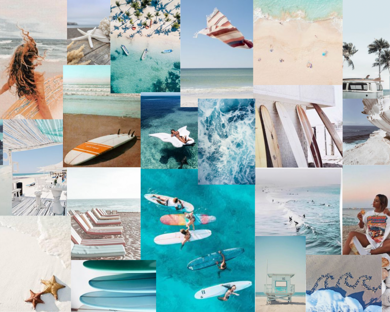 Beach Aesthetic Collage Wallpapers