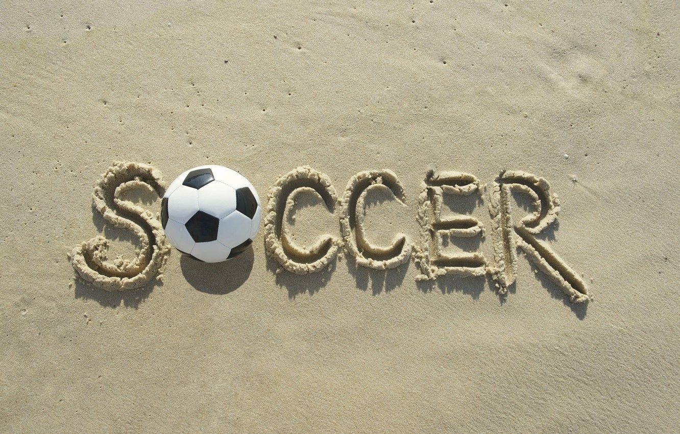 Beach At A Soccer Ball Wallpapers