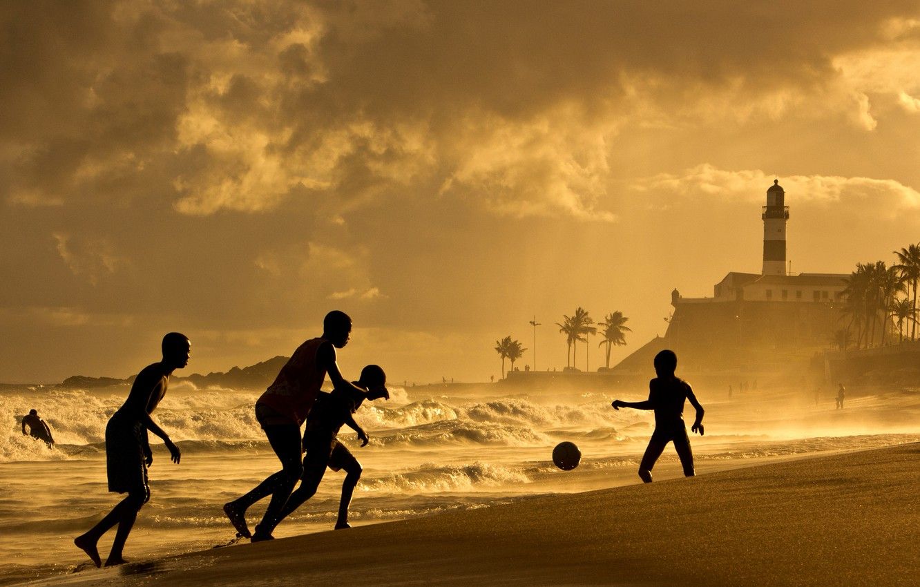 Beach At A Soccer Ball Wallpapers