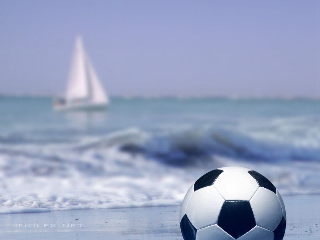 Beach At A Soccer Ball Wallpapers