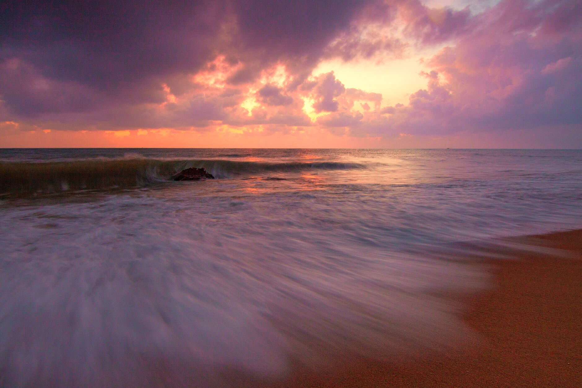 Beach Cloud Earth Horizon Ocean Purple Sea Wallpapers