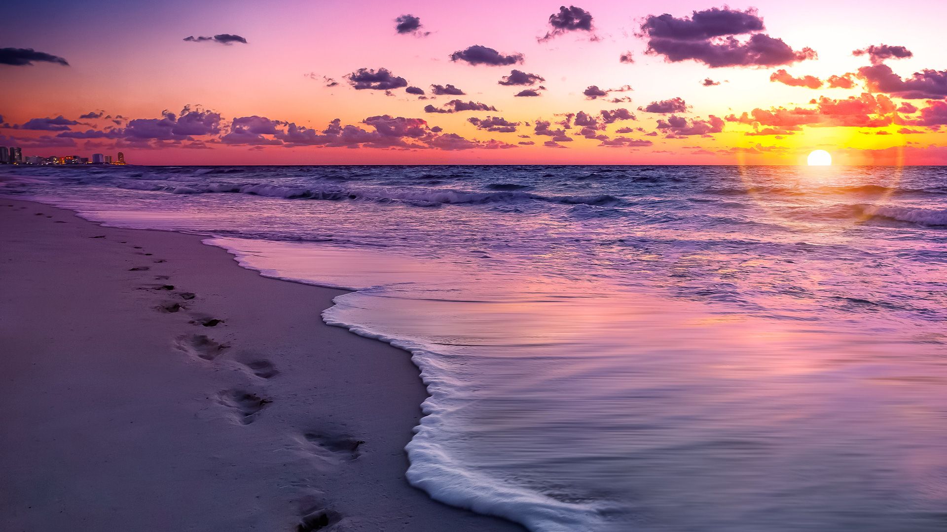 Beach Cloud Earth Horizon Ocean Purple Sea Wallpapers