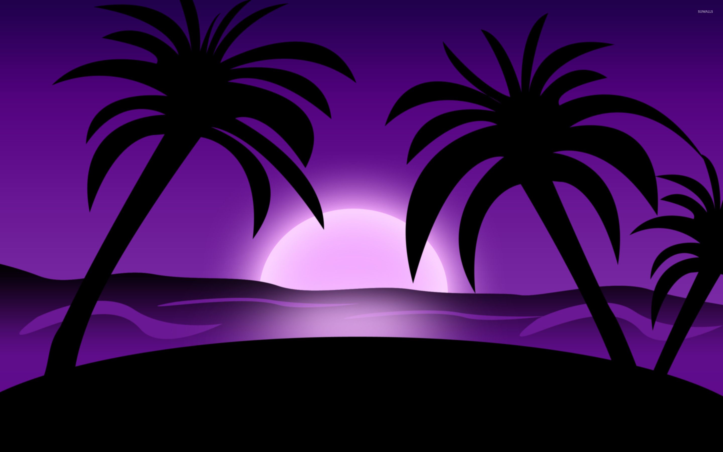 Beach Sunset Purple Wallpapers