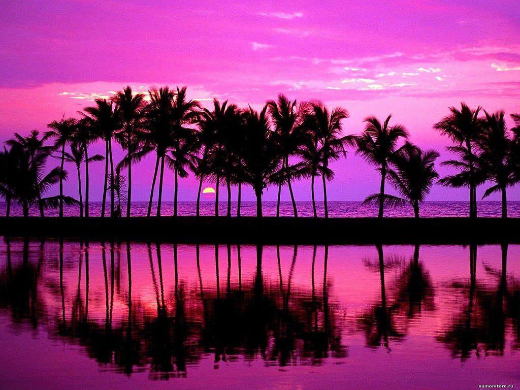 Beach Sunset Purple Wallpapers