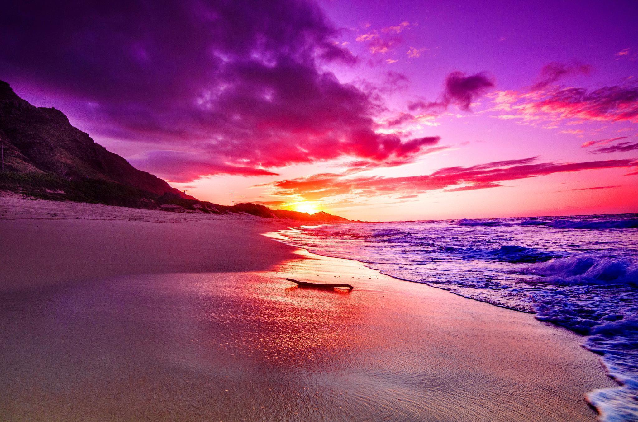 Beach Sunset Rainbow Wallpapers