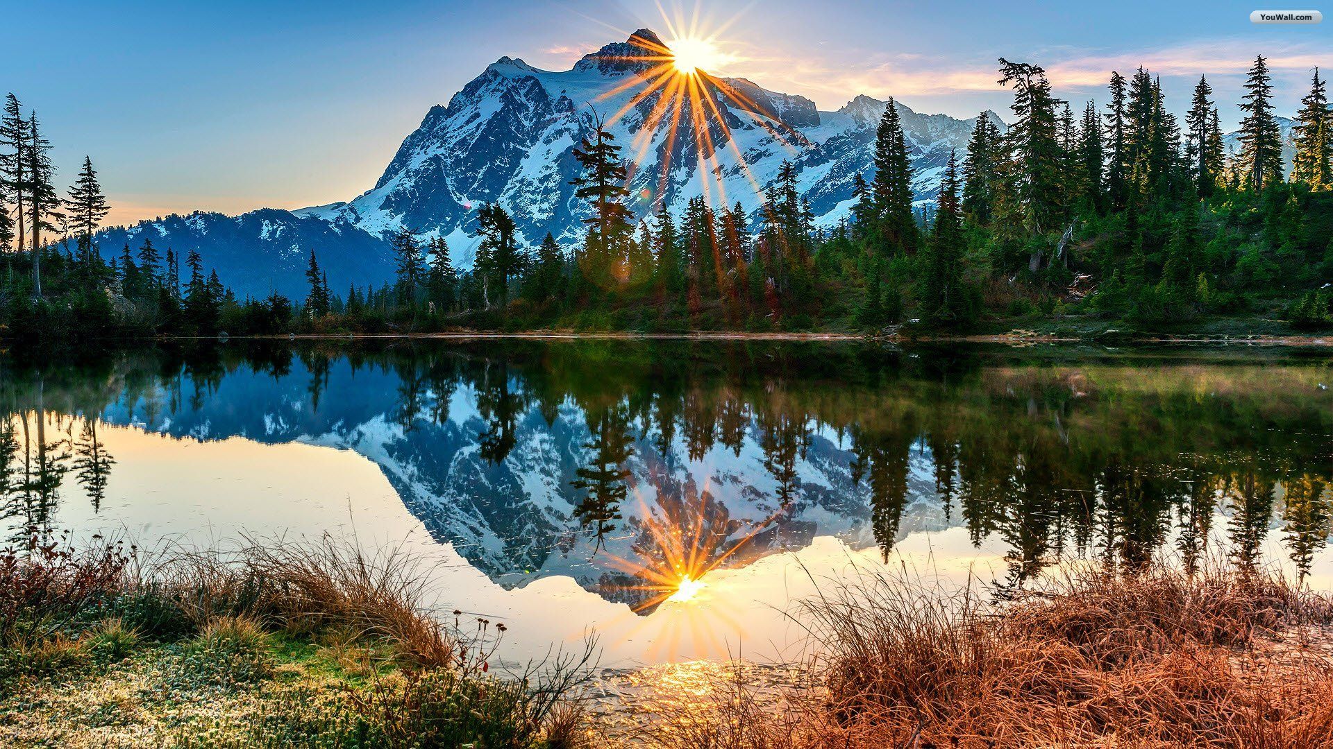 Beautiful Lakeside Mountains Wallpapers