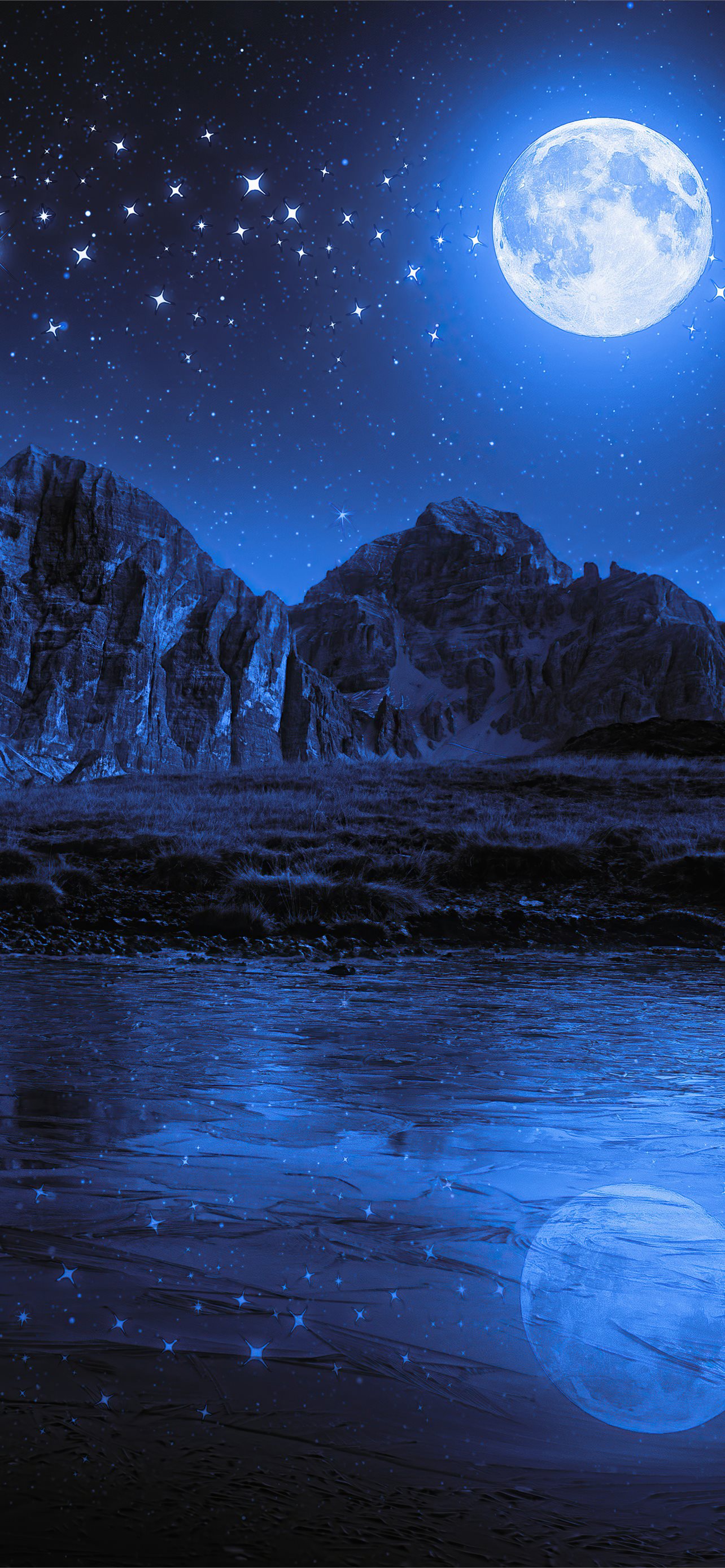 Beautiful Landscape Mountains At Night Wallpapers