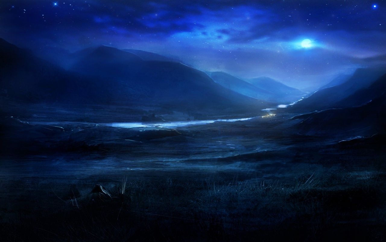 Beautiful Landscape Mountains At Night Wallpapers