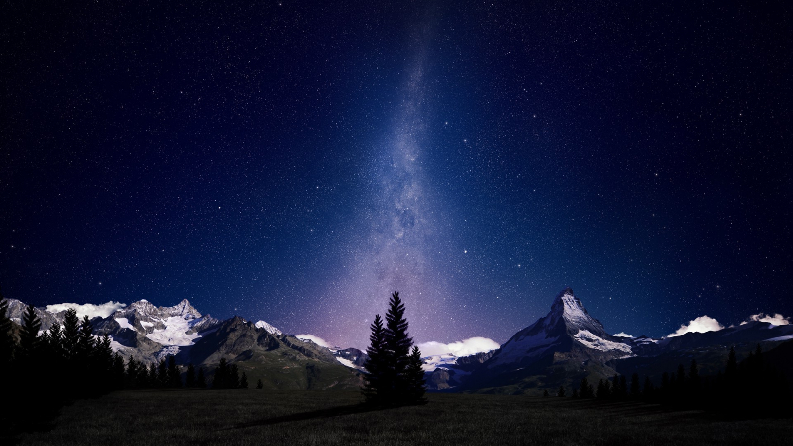 Beautiful Landscape Mountains At Night Wallpapers