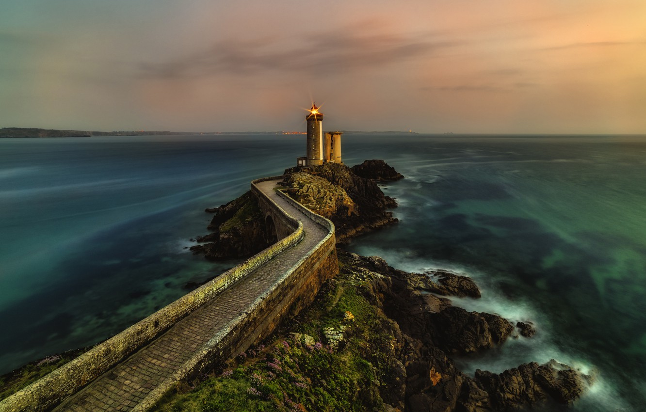 Beautiful Lighthouse With Rock Bridge Wallpapers