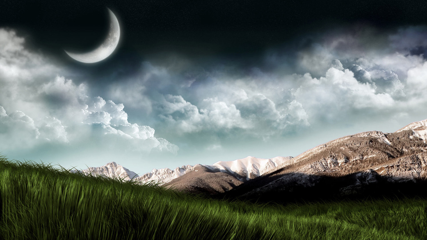 Beautiful Night In Hilly Area Wallpapers