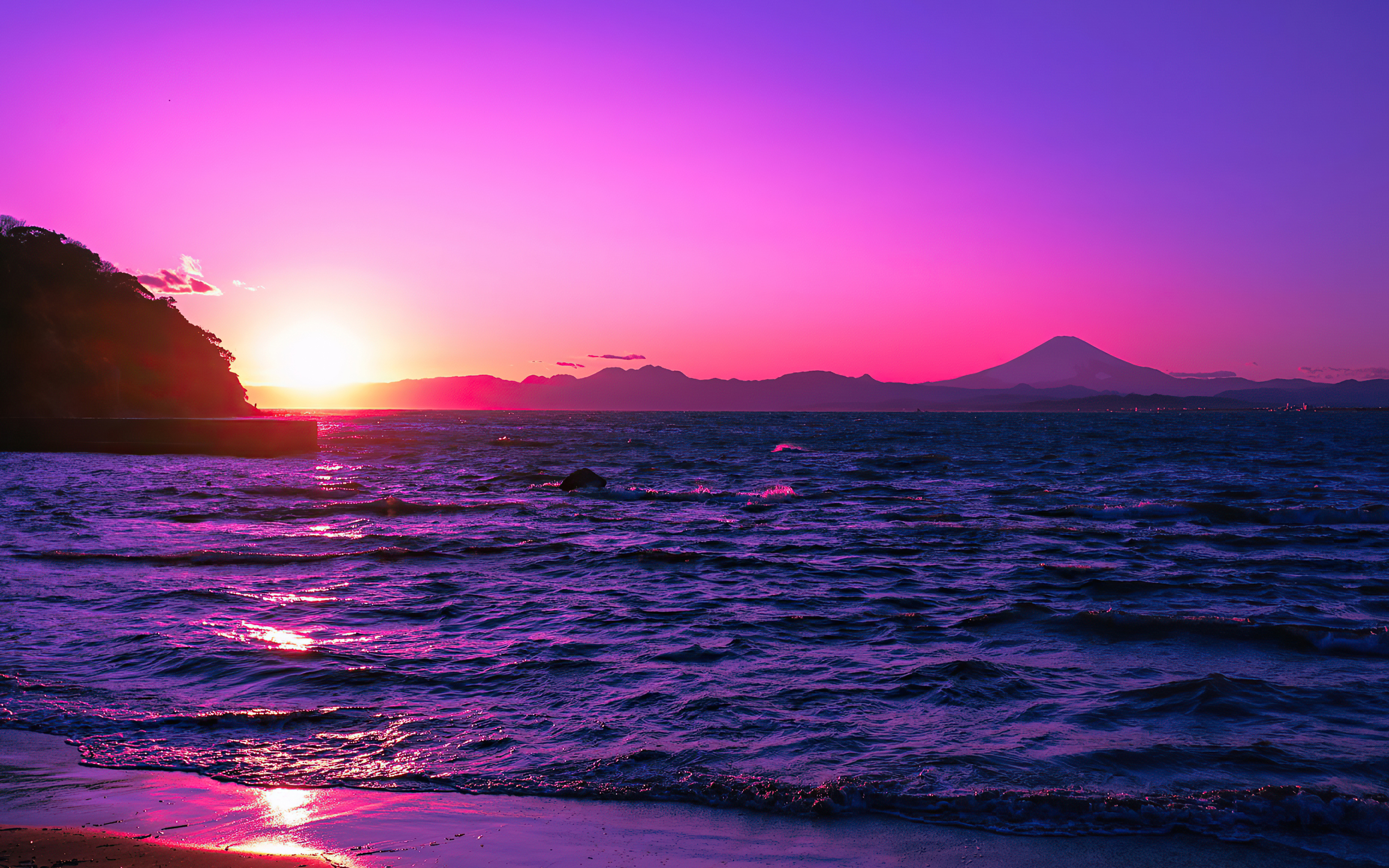 Beautiful Pink Sunset Evening Wallpapers