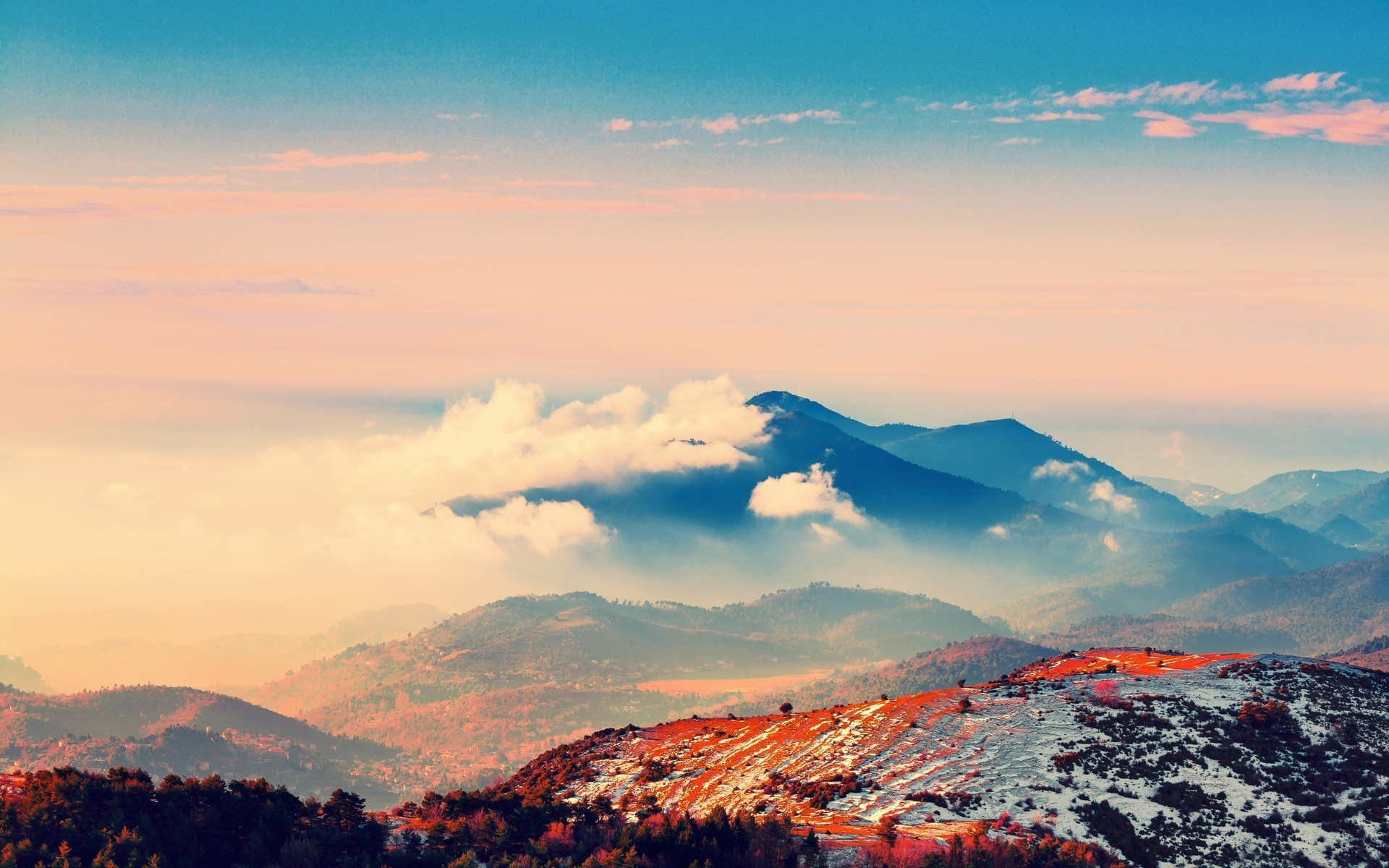 Blue Mountains And Clouds Wallpapers