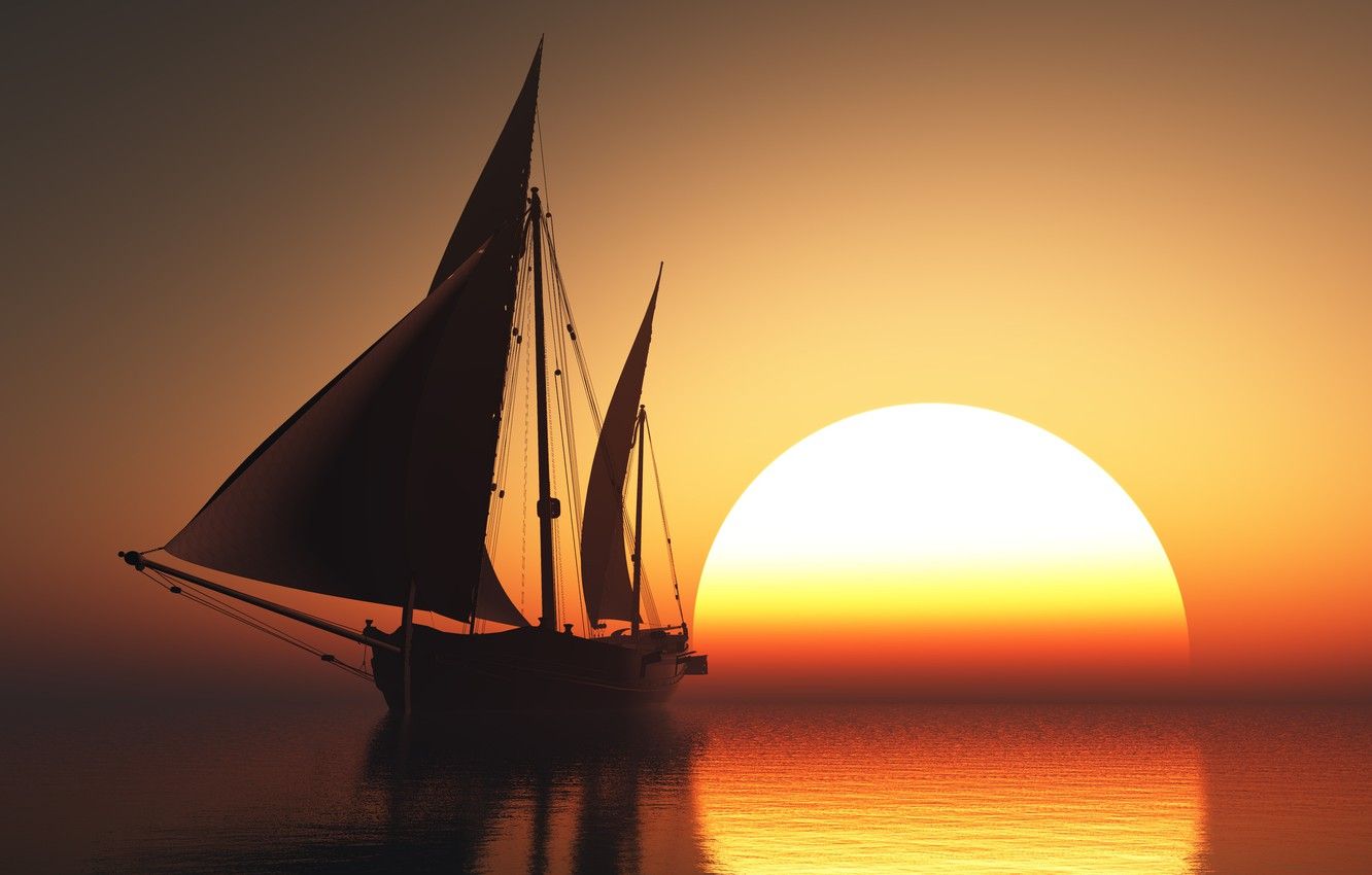 Boating And Sunset Wallpapers