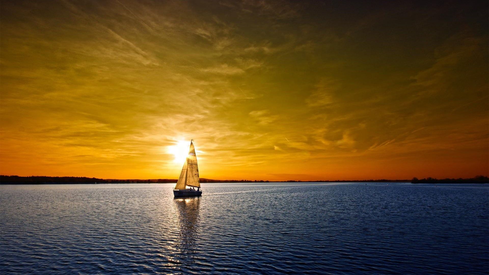 Boating And Sunset Wallpapers