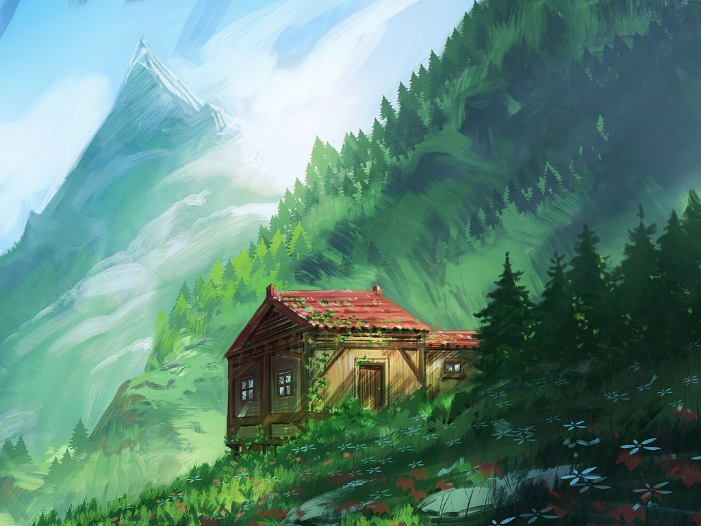 Cabin House In Mountains Wallpapers